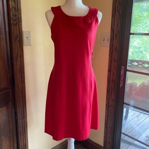 NWT red ponte stretch fabric A line dress sleeveless size XL or 14/16
